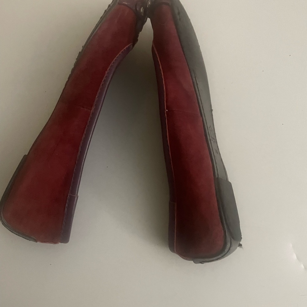Tory Burch Ballet Flats Leather Maroon For Women - Picture 6 of 10